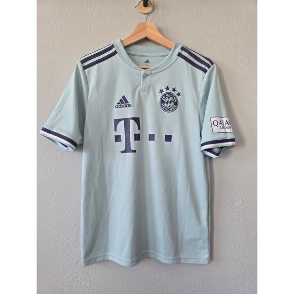 Adidas Bayern Munich Away Jersey 2018/19 Youth XL Light Green Soccer Shirt - Picture 1 of 9